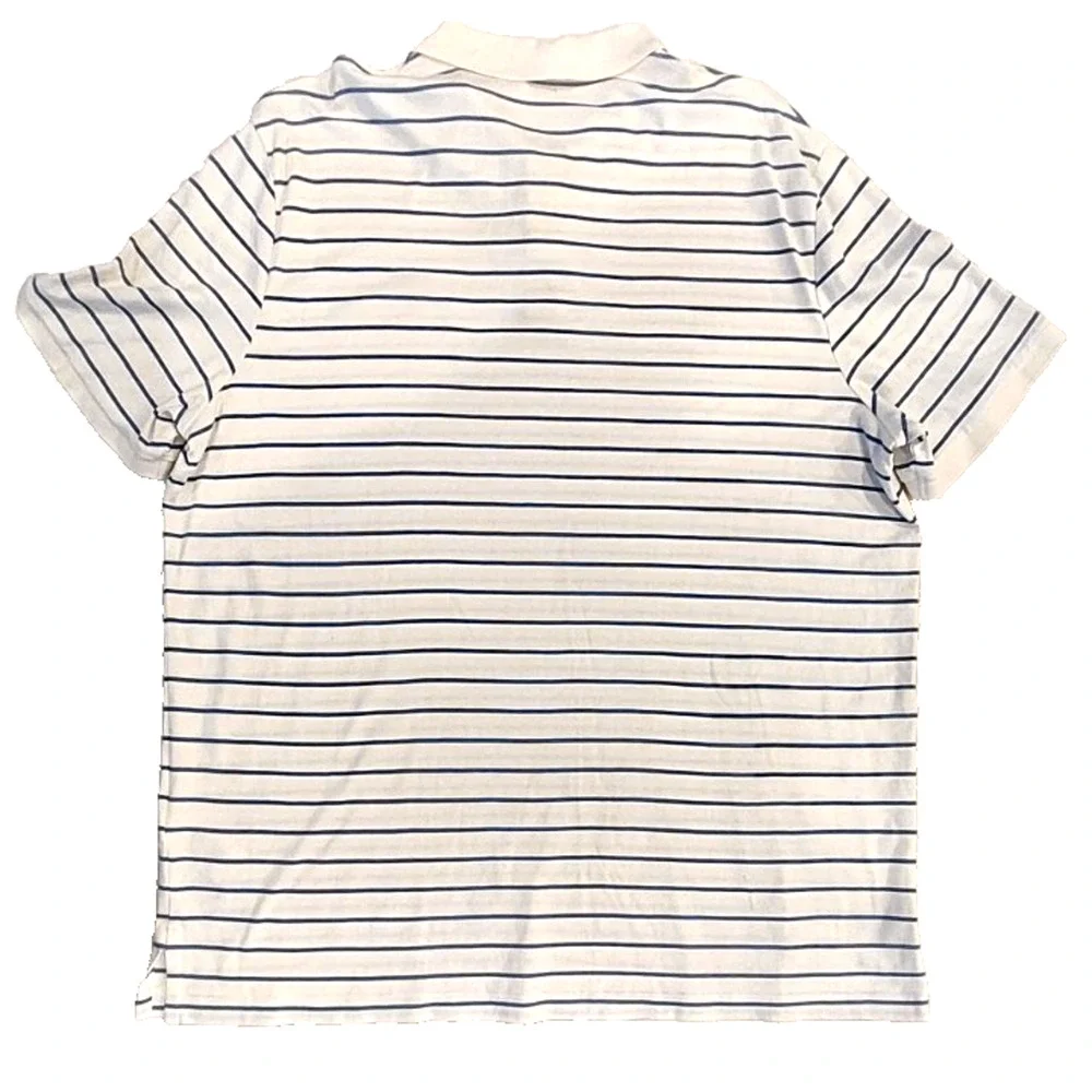 Ralph Lauren Polo Classic Fit Shirt Men’s XL White Blue Stripe Short Sleeve